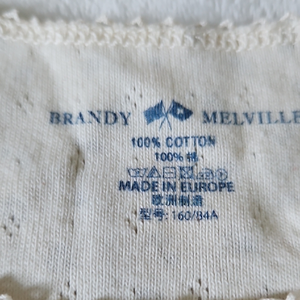 Brandy Melville White Fitted Crop Camisole - One Size - Picture 2 of 7